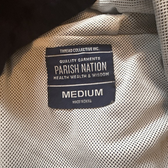 Parish Nation Track Suit Sz Large Pant Med Jacket Blue W Geometric Print Retro - Picture 15 of 16